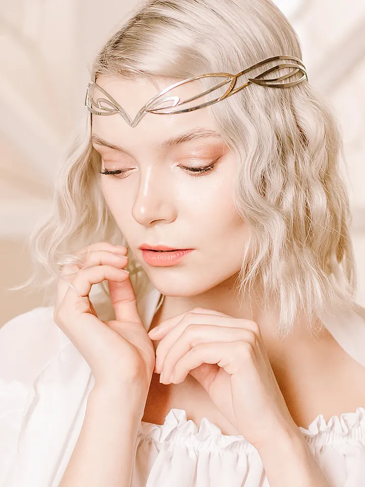 Jewelry for modern elves and fairies Elven style diadem bridal tiara art nouveau circlet Fantasy Fairy Wedding Marishka
