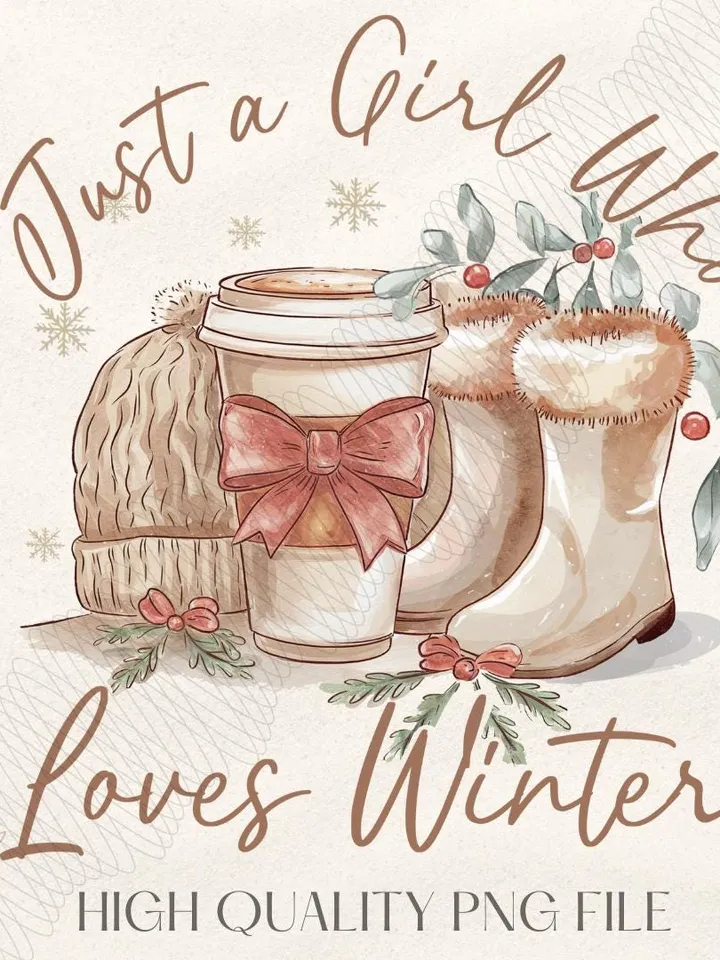 Just a Girl Who Loves Winter, Coquette Winter Basics Png, Retro Snowman Hot Cocoa ng, Winter Shirt Png, Christmas Girly Png, Cozy Winter Png
