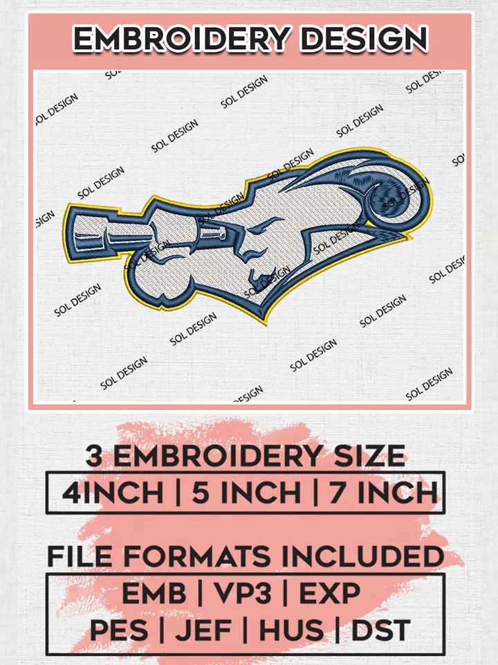 NCAA La Salle Explorers Team Logo Embroidery Design Files, NCAA La Salle Explorers Machine Embroidery, NCAA Teams, 3 sizes, NCAA Machine embroidery designs, Digital Download