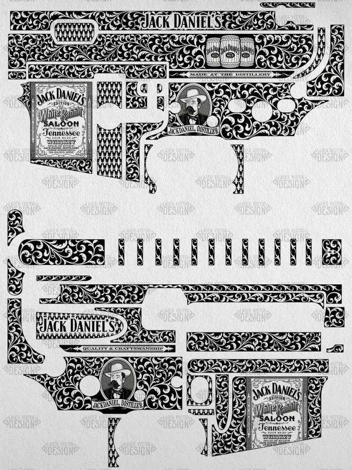 VECTOR DESIGN AR-15 Jack daniels scrollwork