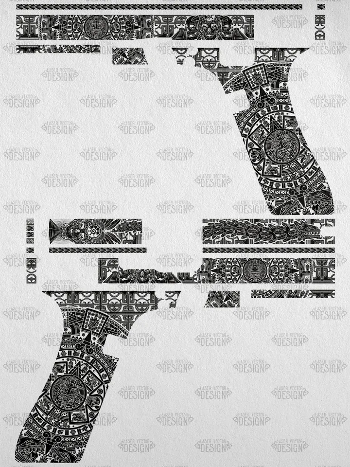 VECTOR DESIGN Glock 17 gen 4 Aztec calendar