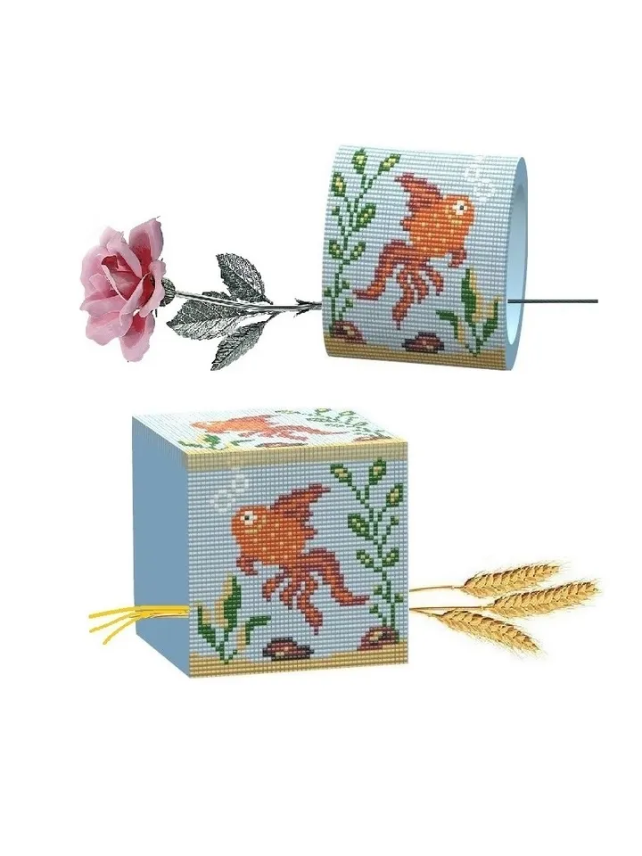 Loom & Odd-Peyote stitch "Gold fish" Small Tapestry Pattern, Beaded Mini Banner Pattern, seed bead pattern, PDF instant download
