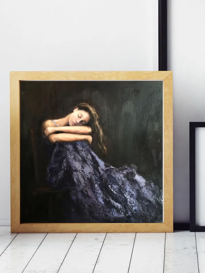 Woman Original Painting Girl Painting Female Wall Art Figurative Painting Ballerina Painting