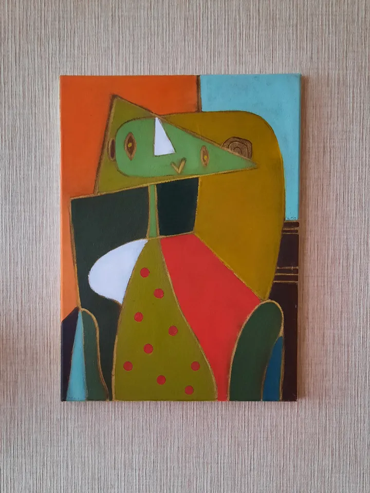Abstract painting Abstract artwork on wall Picasso style Cubism painting