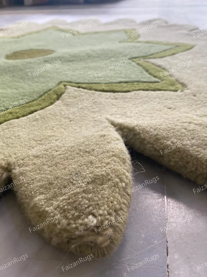 Scott Hand tufted Flower rug 100% wool for kids room, living room, bed room in any size 4x4,5x5,6x6,8x8,9x9,10x10Hurry up guys!!!