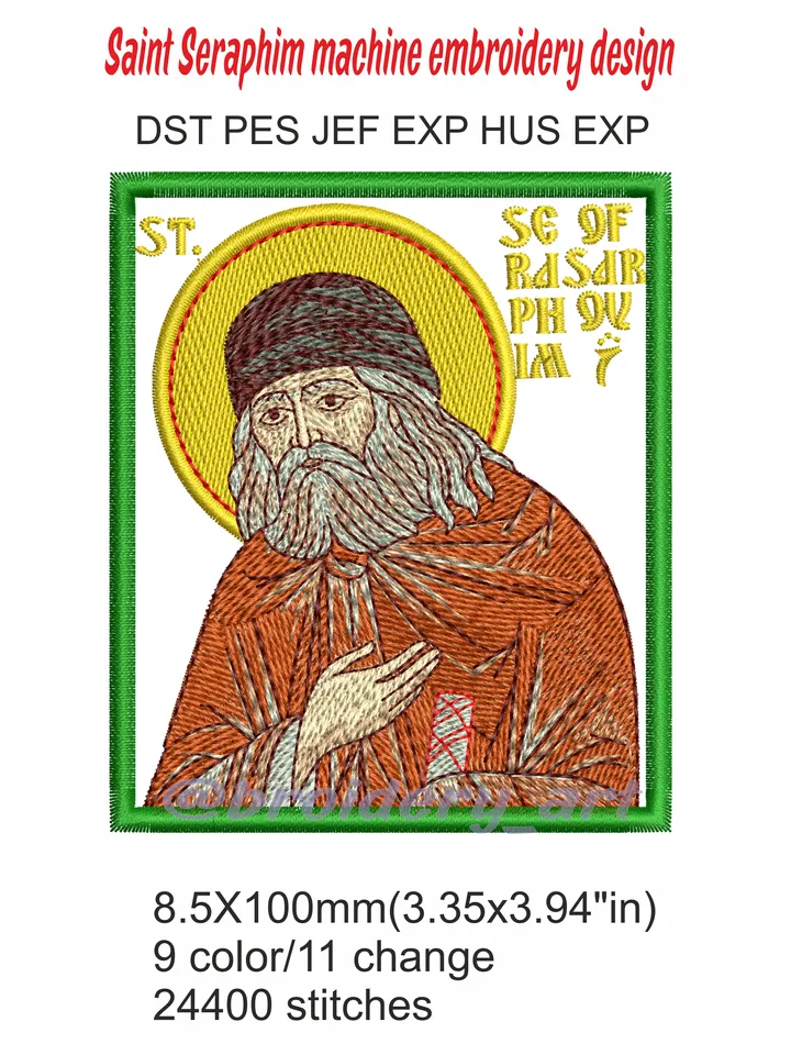 Saint Seraphim of Sarov embroidery design