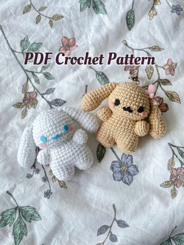 PATTERN cinnamoroll and mocha crochet pattern, pdf file pattern, US terms, sanrio crochet, crochet cinnamoroll