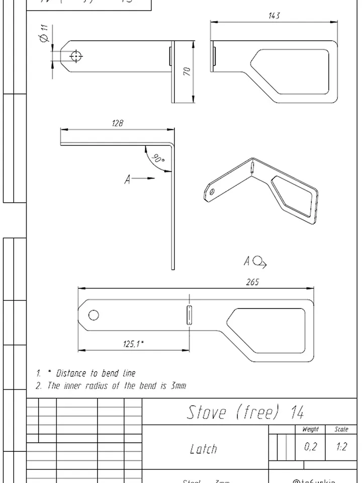 Welding Project Plans Drawings Stove 3 (DXF, PDF)