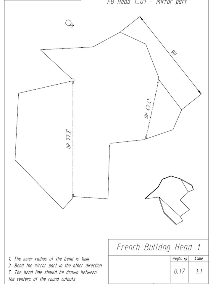 Welding Project Plans Drawings French Bulldog (DXF, PDF)