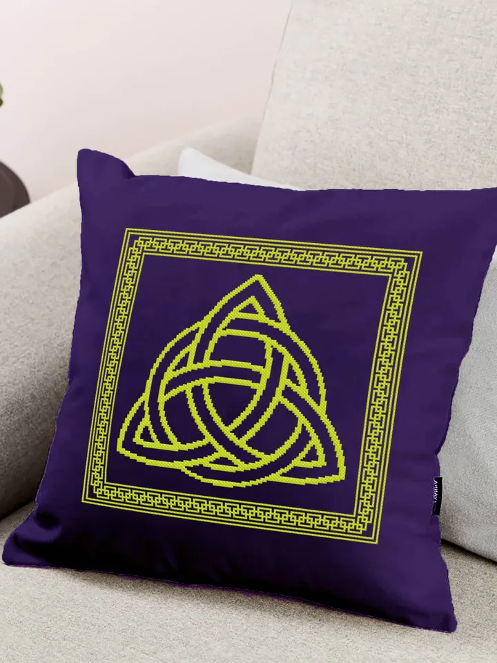 Celtic trinity knot cross stitch pattern download PDF, Mandala pattern digital PDF, Monochrome cross stitch, Celtic knot embroidery PDF #M64