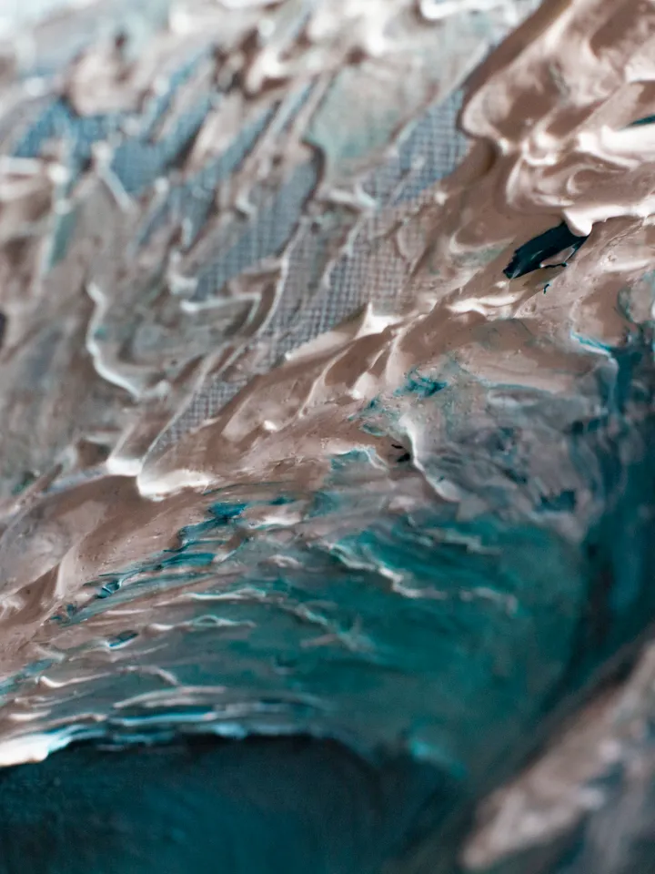 3D Abstract Wave Painting - Acrylic with Texture on Canvas - 50x50 cm | Handmade Artwork | Wave wall art