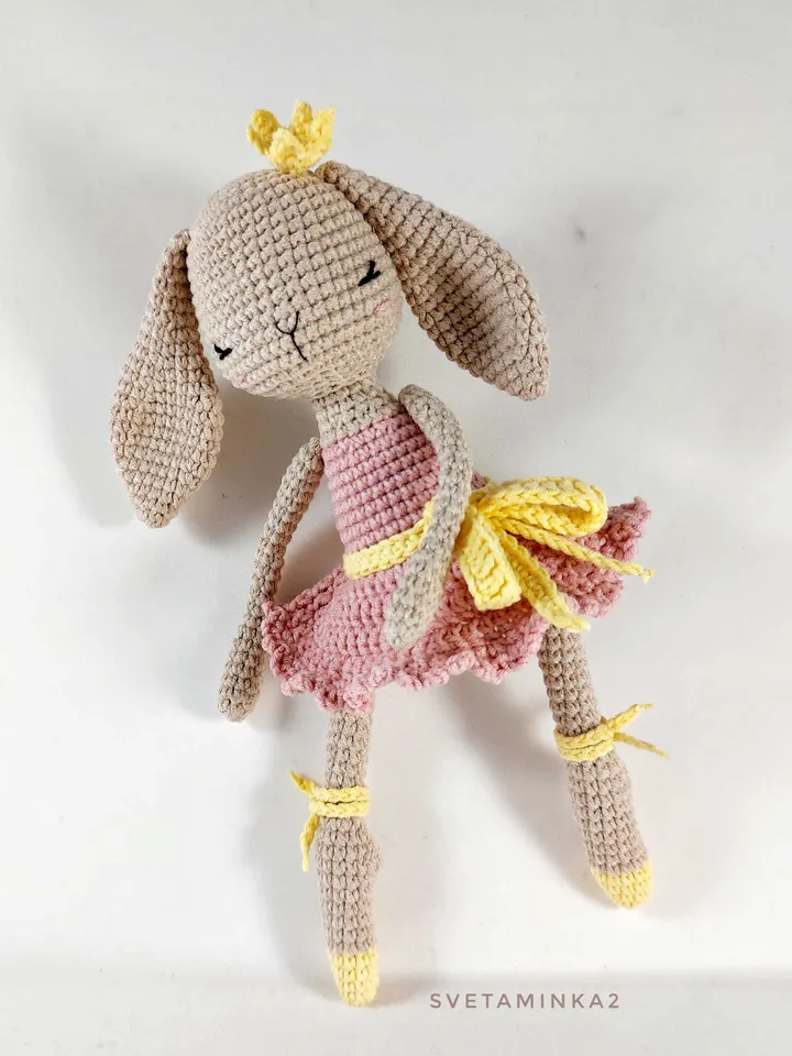 Crochet Bunny Pattern. Amigurumi Rabbit. Crochet Ballerina Doll Bunny. Digital Download. PDF.