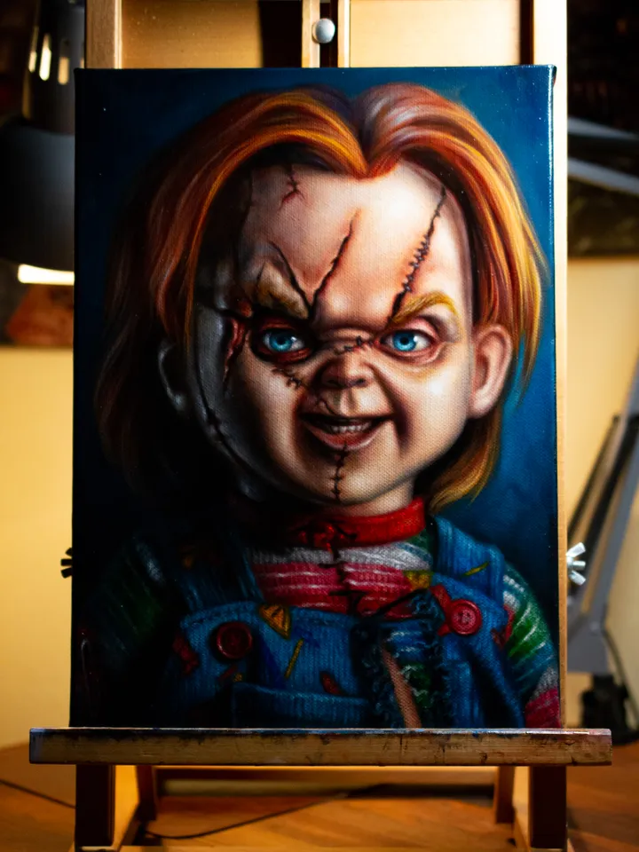 Original oil painting Chucky Child's Play