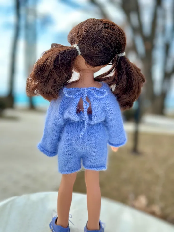 Jumpsuit seamless for Paola Reina KNIT PATTERN and tutorial for Boneka 12-13 inch doll, Ruby Red Siblies, Les Cheries 32 cm PDF eng