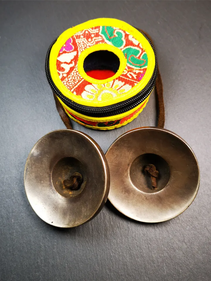 Gandhanra 7.4cm Tibetan Cymbals,OM Mantra Tingsha Bell,Buddhism Ritual Implement,Handmade in Nepal