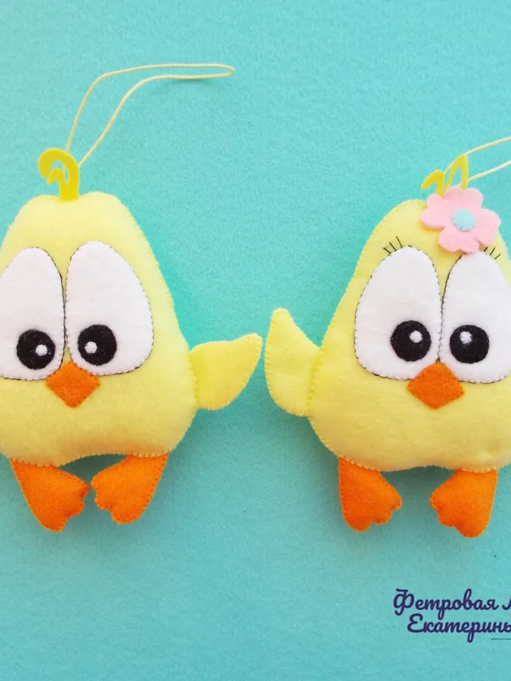 EASTER CHICKEN Easter decorations Easter Chick Felt Yellow bird Felt chicken ornamets Easter egger chicken Easter