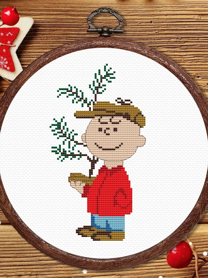 Christmas Tree Cross Stitch Pattern, Modern Christmas cross stitch chart, XMas Motifs, simple, easy, quick, Merry Christmas #hld029