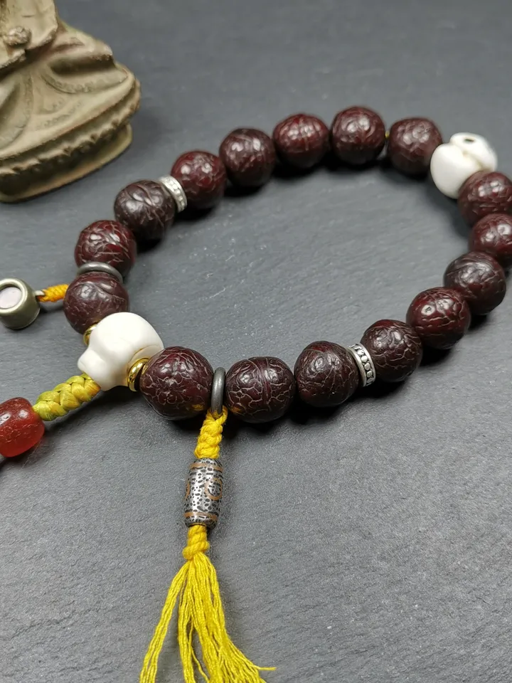 Gandhanra Antique Tibetan Handhold Wrist Mala, Old Bodhi Seed Beads Bracelet