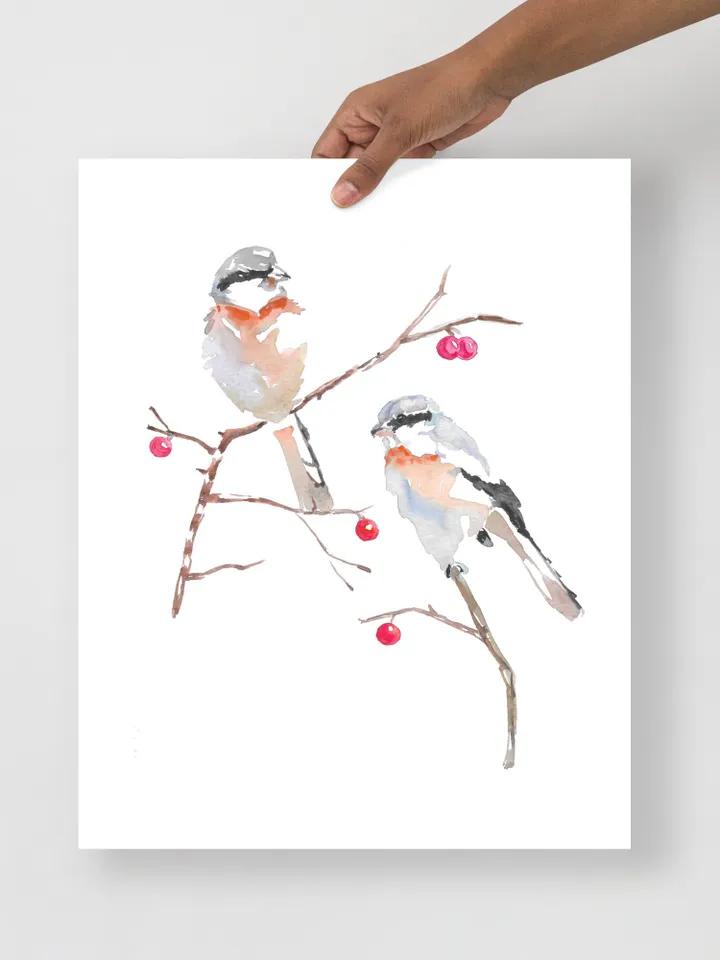Bullfinch Watercolor Bird Wall Art For Bird Lover Red Bird Painting Christmas Decor Colorful Wall Art Christmas Graphics Bird Lover Gift