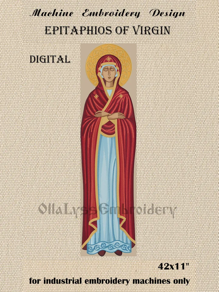 Epitaphios of Virgin embroidery design