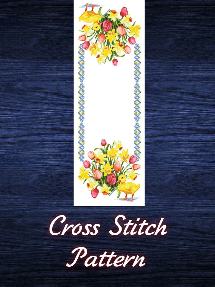 Cross Stitch Pattern Easter Towel Digital Download PDF