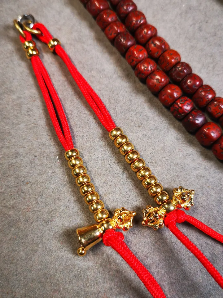 Gandhanra Handmade 5mm Gilded Tibetan Buddhist Prayer Bead Counters for 8-15mm Mala