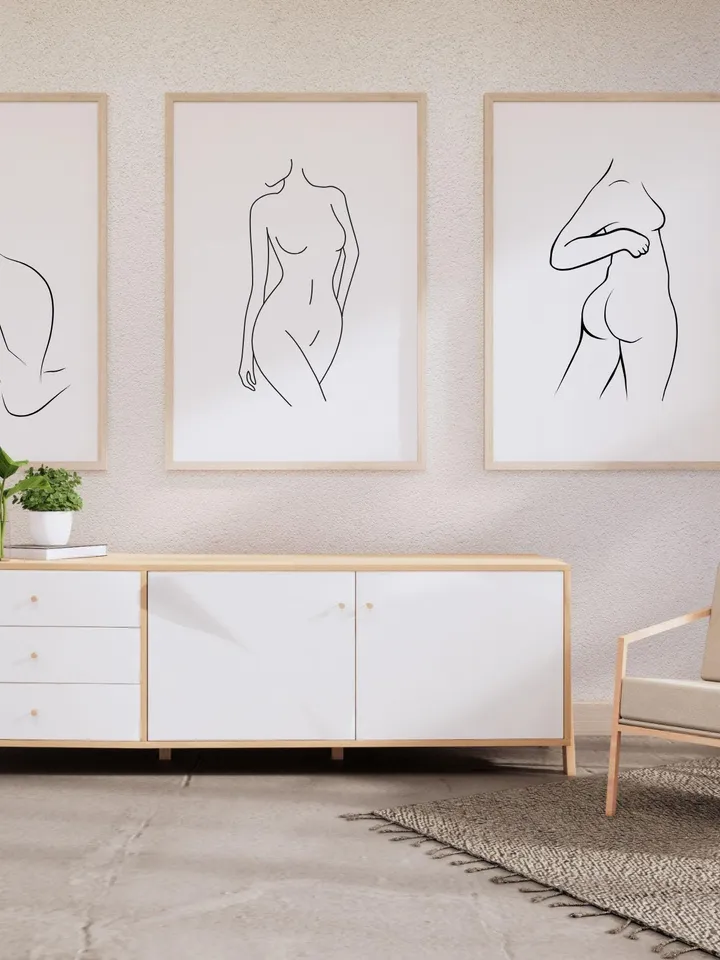 Neutral Female Body Line Art, Printable Naked Woman Sketch, Female Body Line Art, Woman Line Drawing, Abstract Line Art, Valentines Day