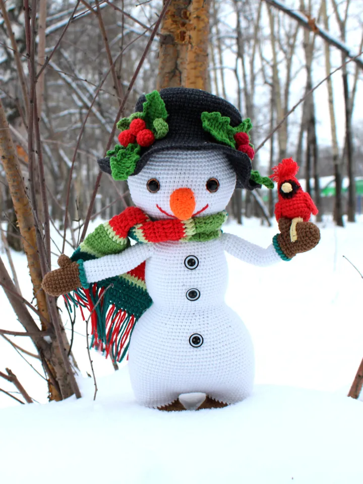 Big Snowman Crochet Pattern in English Christmas Snowman Amigurumi Toy