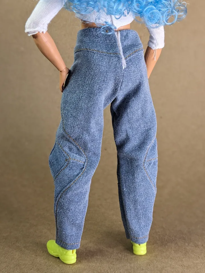Handmade tactical jeans for 1/6 scale fashion female dolls
