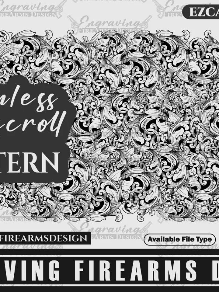 Engraving Firearms Design Seamless Scroll Pattern Full Build