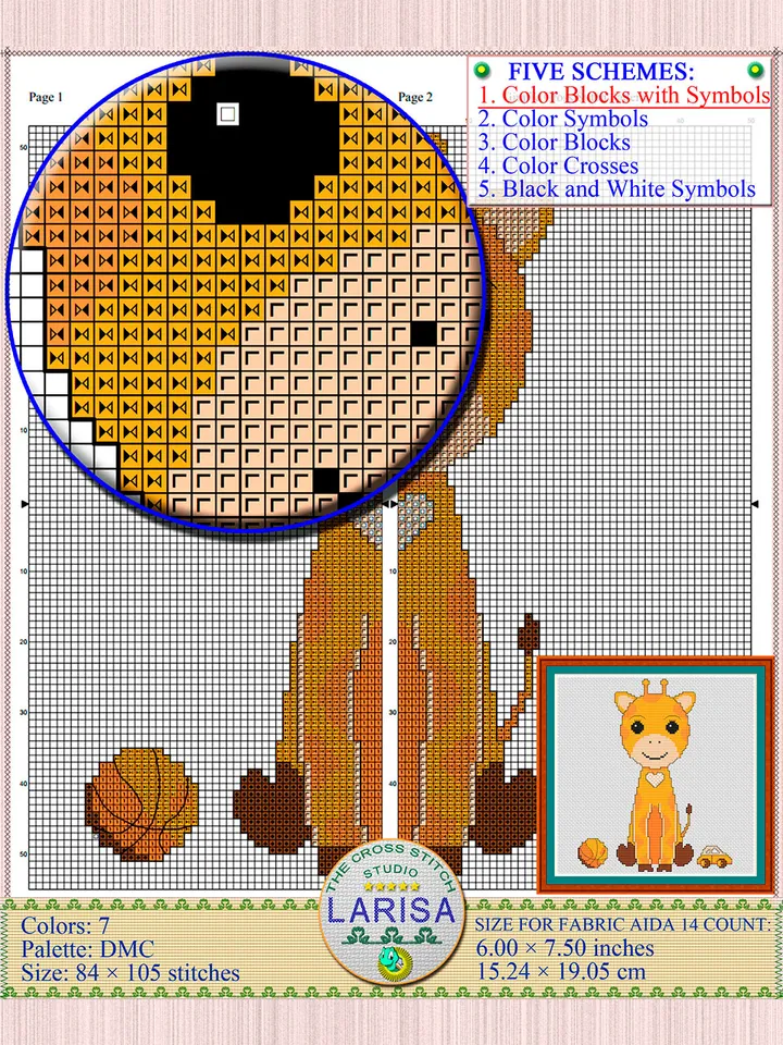 Giraffe Cross Stitch Pattern | Darling Baby Giraffe Pattern
