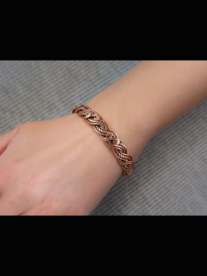 Wire wrapped copper bracelet for woman Antique style copper jewelry WireWrapArt