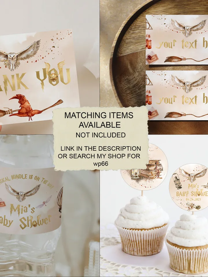 THANK YOU SIGN; Wizard Baby Shower sign; Magic School Baby Shower template; Instant Download; wP66