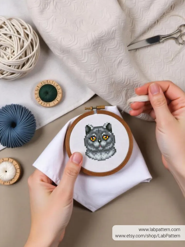Bundle of 4 mini breed cat Cross stitch pattern, kitten, animals, beginner counted, modern chart, gift DIY, embroidery, instant PDF