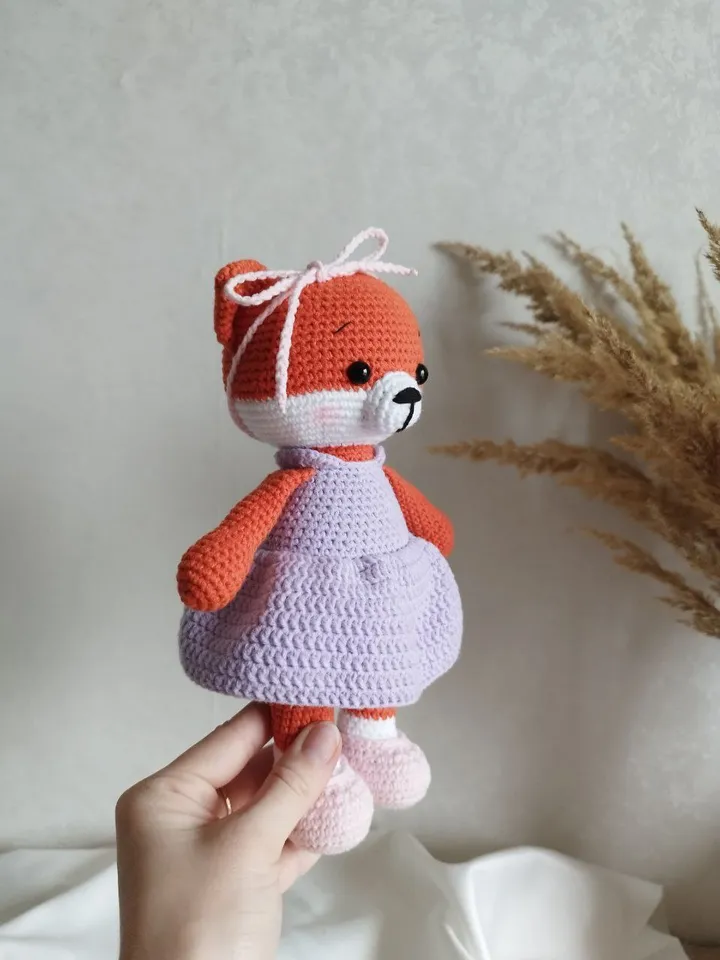 Crochet fox toy, stuffed animal toy, fox toy, amigurumi toy fox