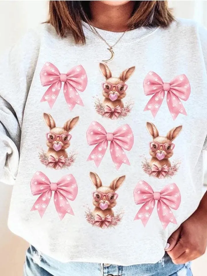 Easter Bunny Coquette PNG, Easter Bunny png, Easter png, Coquette Easter png, Girls Easter Png, Bunny Bow Png, Easter shirt png, Bunny Png