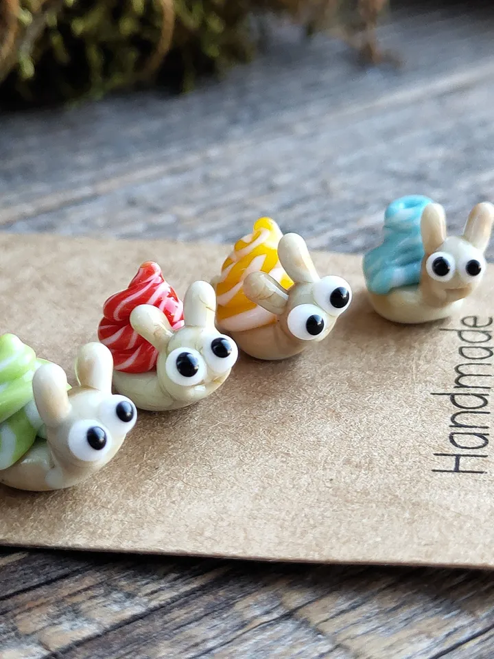 MINIATURE ANIMALS Snail figurine aquarium decoration Glass figurines