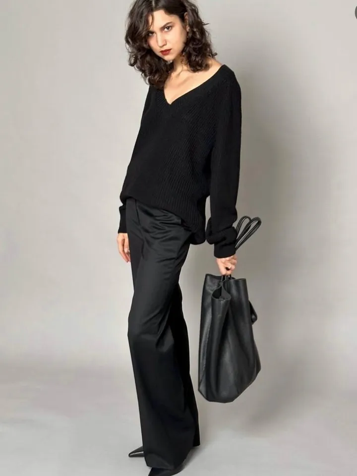 Genuine leather black tote shopper big bag / everyday purse / handmade bags / designer bags / summer bag / gift for her