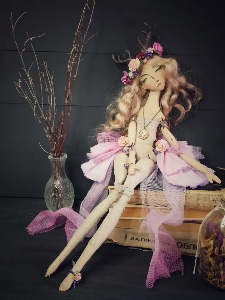 Forest Nymph. Textile doll. Art doll
