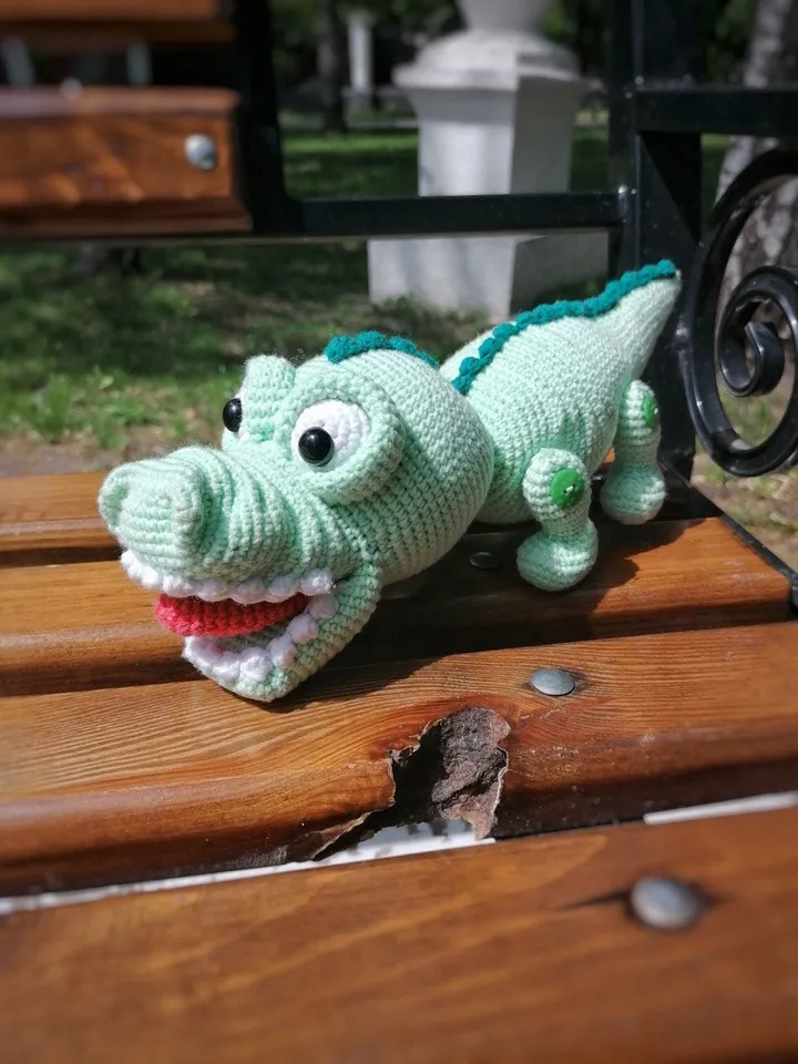PDF Amigurumi Funny Crocodile Amigurumi Animal Funny crochet crocodile Crochet crocodile pattern crocheted alligator pattern crochet animal