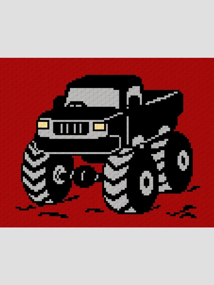 Bigfoot Monster Truck Crochet C2C Graphgan pattern PDF