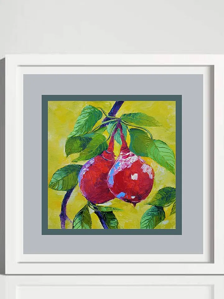 Pear Painting Fruit Original Art Tree Wall Art Impasto Oil Painting Canvas