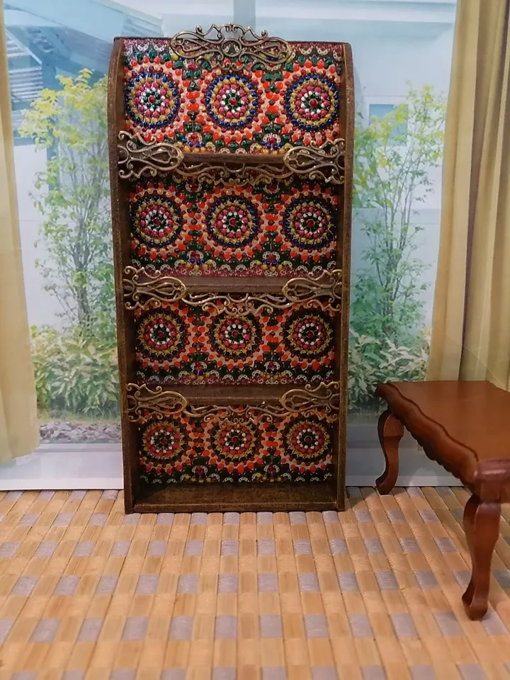 Bookcase for dollhouse handmade.1:12 scale.