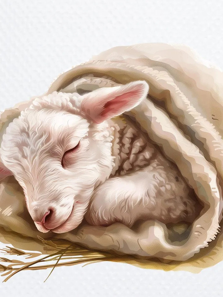 10 Cute Lamb PNG Clipart Bundle, Watercolor Sheep Clipart, Printable Sublimation clipart, Paper crafts, junk journal, nursery art