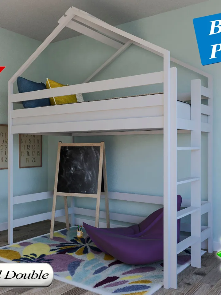 Loft Bed Plan, Small Double Mattress, PDF, DIY
