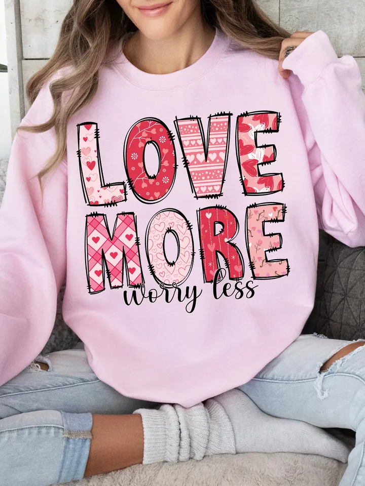 Love More png, Retro valentines png, Worry Less vday png,valentines day shirt,Groovy valentines,Trendy png,Heart Candy png,Vday sublimation