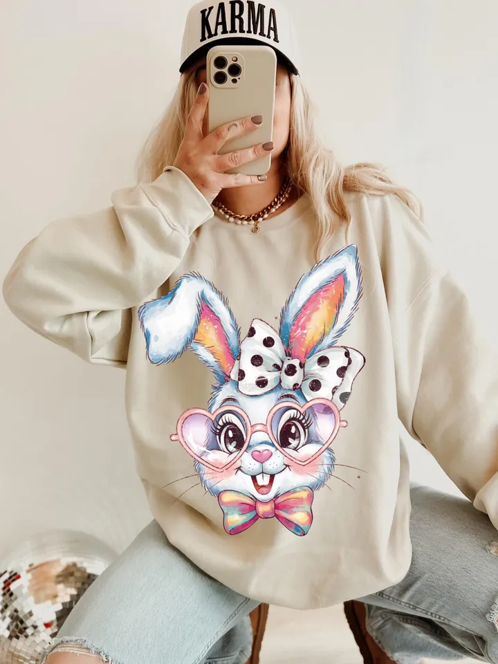 Glitter Easter Bunny Coquette PNG Happy Easter png PNG Coquette Bunny PNG Bow Easter Glitter Brushstroke Girls Kids Easter Sublimation