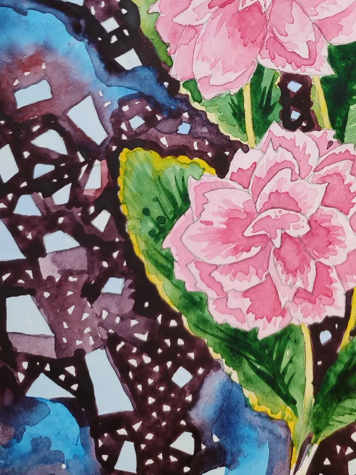 Author's original painting / Watercolor/Flowers / Abstraction