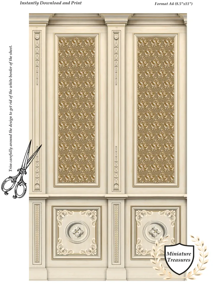 Wallpapers- Set 7-v4 | Printables for Dollhouses and Unique Miniature Projects | Digital Downloads | in Scale 1/12th