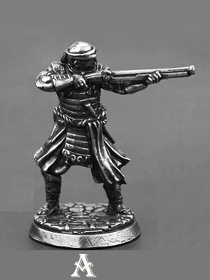 Japanese Shogunate samurai figurines, copper miniatures, tabletop wargaming fantasy miniature figures.